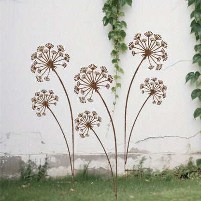 Metal Dandelion Garden Decor — Rustic Outdoor Set 2