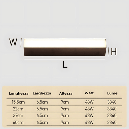 Modern Outdoor LED Wall Light in Black Aluminum 6