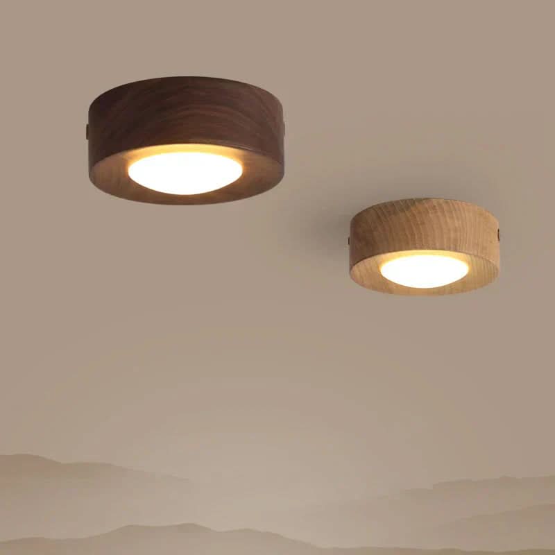 Modern Walnut Wood LED Ceiling Light 1