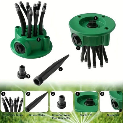 Multi-Head 360° Automatic Garden Sprinkler 7