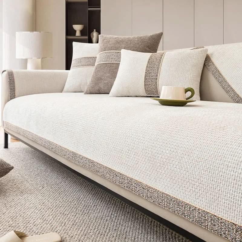Non-Slip Linen Sofa Cover — Elegant Furniture Protection 1