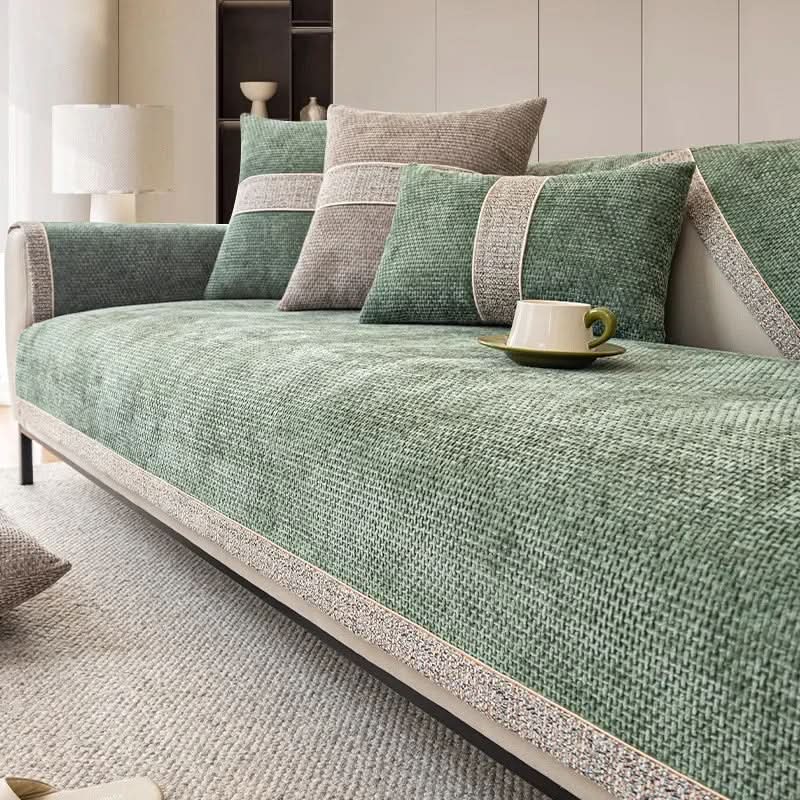 Non-Slip Linen Sofa Cover — Elegant Furniture Protection 10