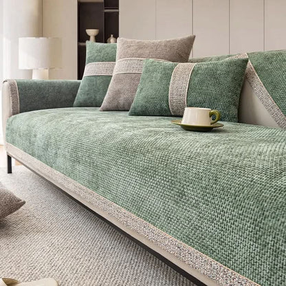 Non-Slip Linen Sofa Cover — Elegant Furniture Protection 10