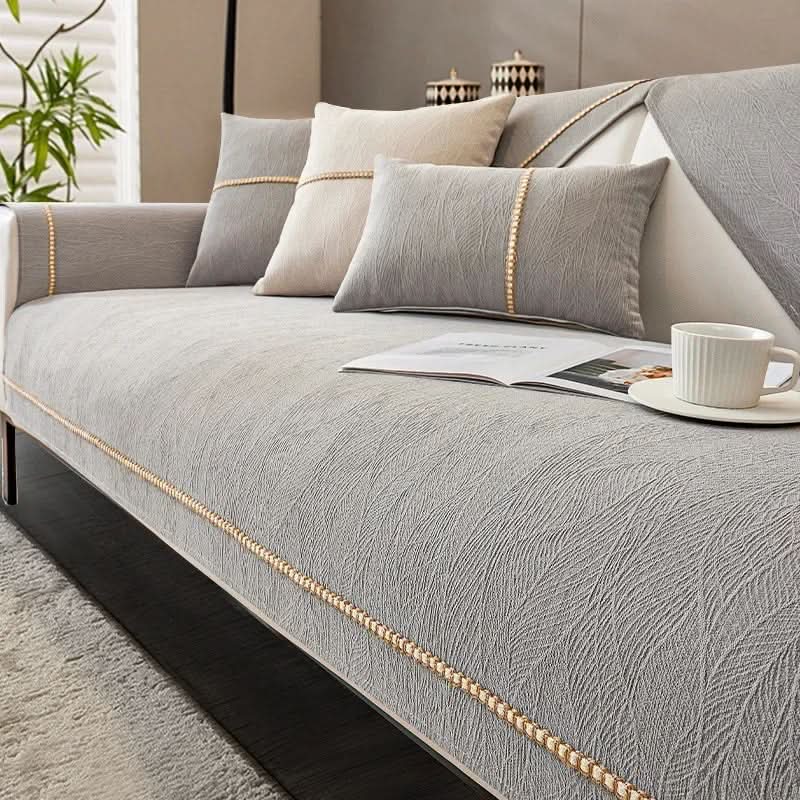 Non-Slip Linen Sofa Cover — Elegant Furniture Protection 13