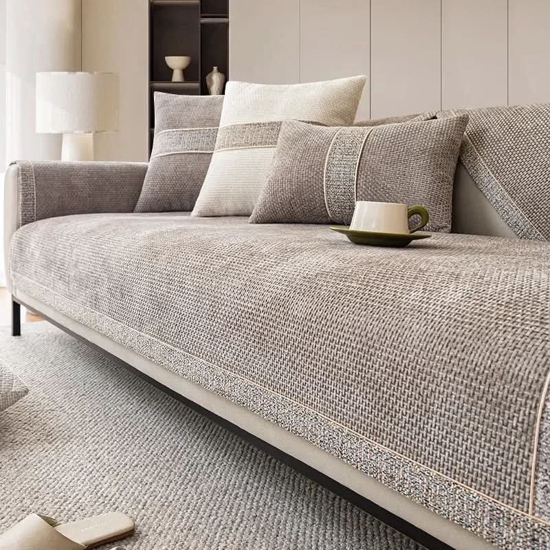 Non-Slip Linen Sofa Cover — Elegant Furniture Protection 2