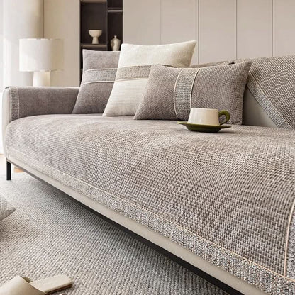 Non-Slip Linen Sofa Cover — Elegant Furniture Protection 2