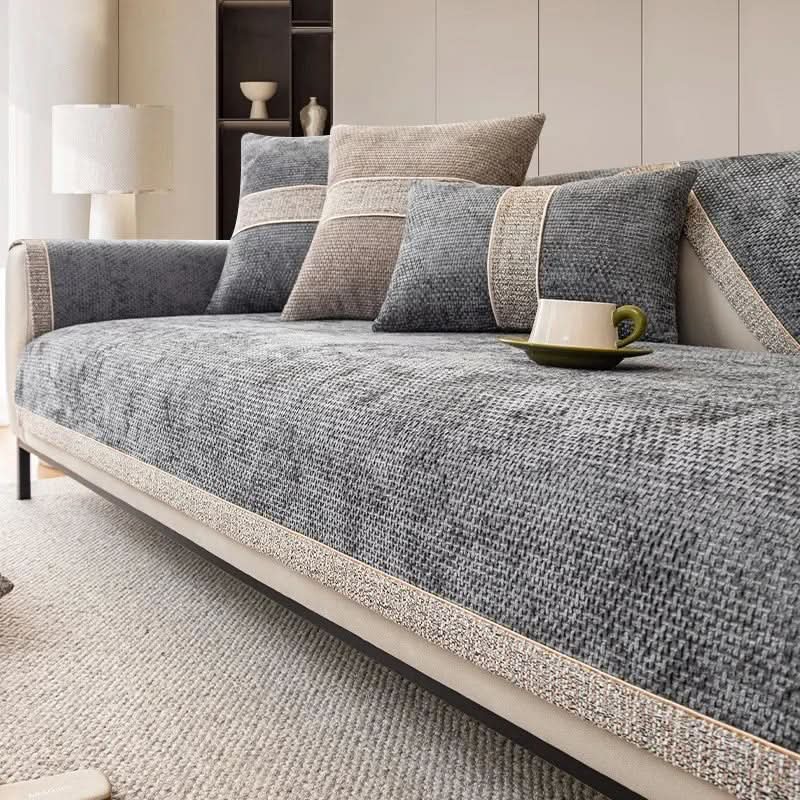 Non-Slip Linen Sofa Cover — Elegant Furniture Protection 8
