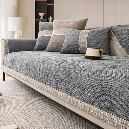 Non-Slip Linen Sofa Cover — Elegant Furniture Protection 8
