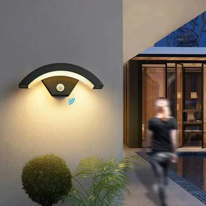 Outdoor LED Wall Light — Curved Motion Sensor Lamp IP65 1