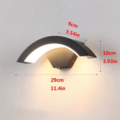 Outdoor LED Wall Light — Curved Motion Sensor Lamp IP65 11