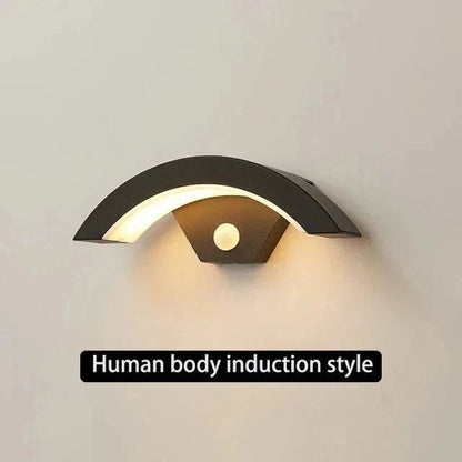 Outdoor LED Wall Light — Curved Motion Sensor Lamp IP65 4