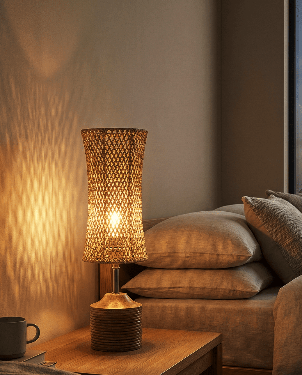 Paolo Table Lamp — Natural Woven Fiber Shade 1