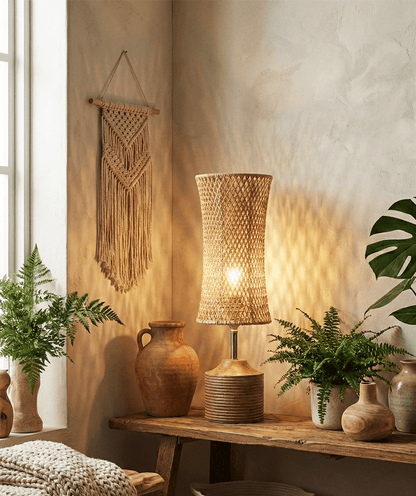 Paolo Table Lamp — Natural Woven Fiber Shade 2