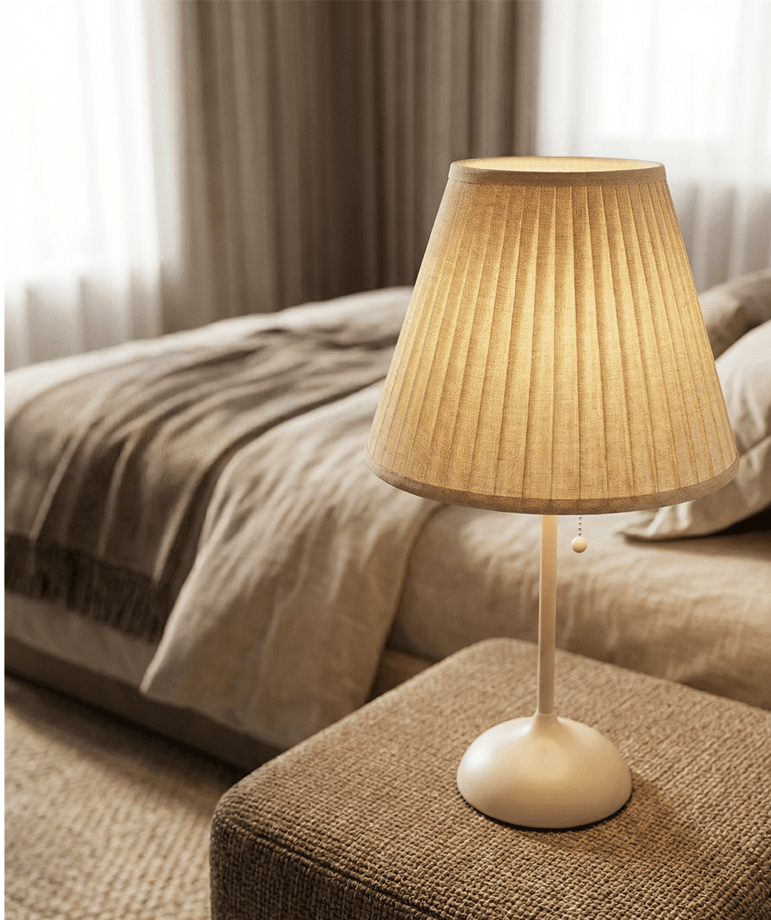 Pleated Shade Table Lamp — Natural Tone 4
