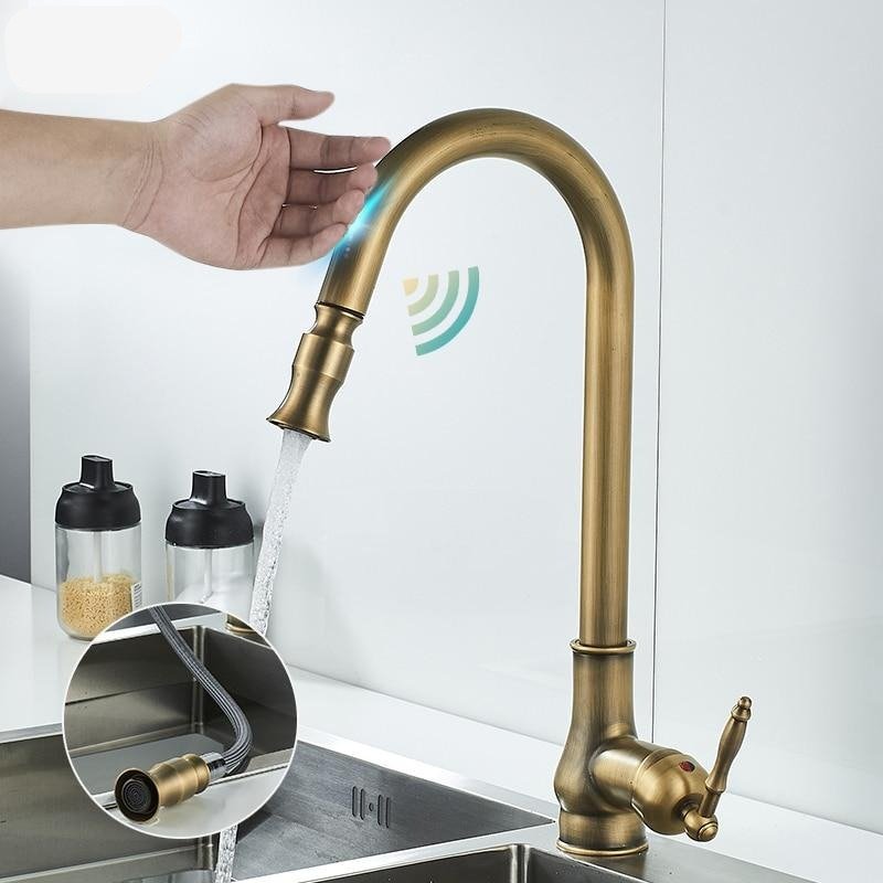Pull-Out Kitchen Faucet — Antique Bronze Touch Sensor 2