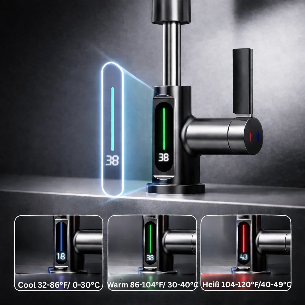 Pull-Out Kitchen Faucet with LED Temperature Display 3