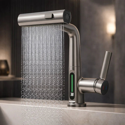 Pull-Out Kitchen Faucet with LED Temperature Display 8