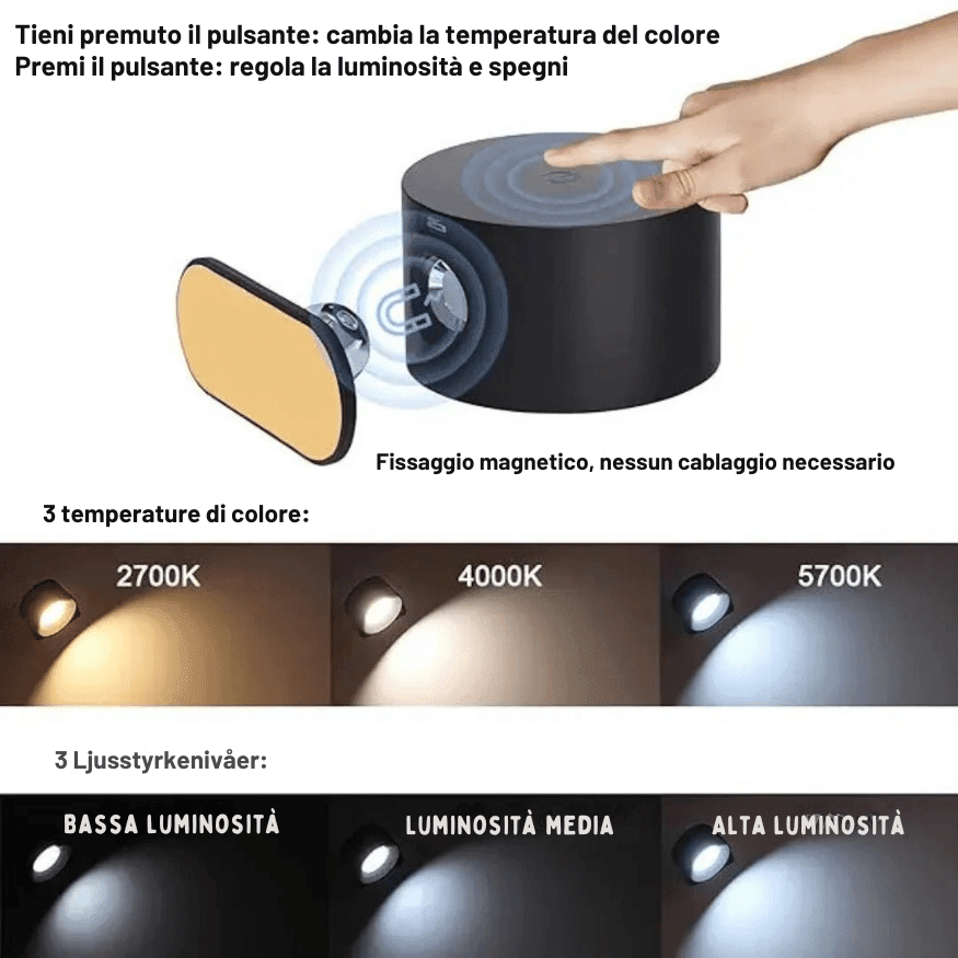 Rechargeable Scandinavian Wall Light — Warm LED 9