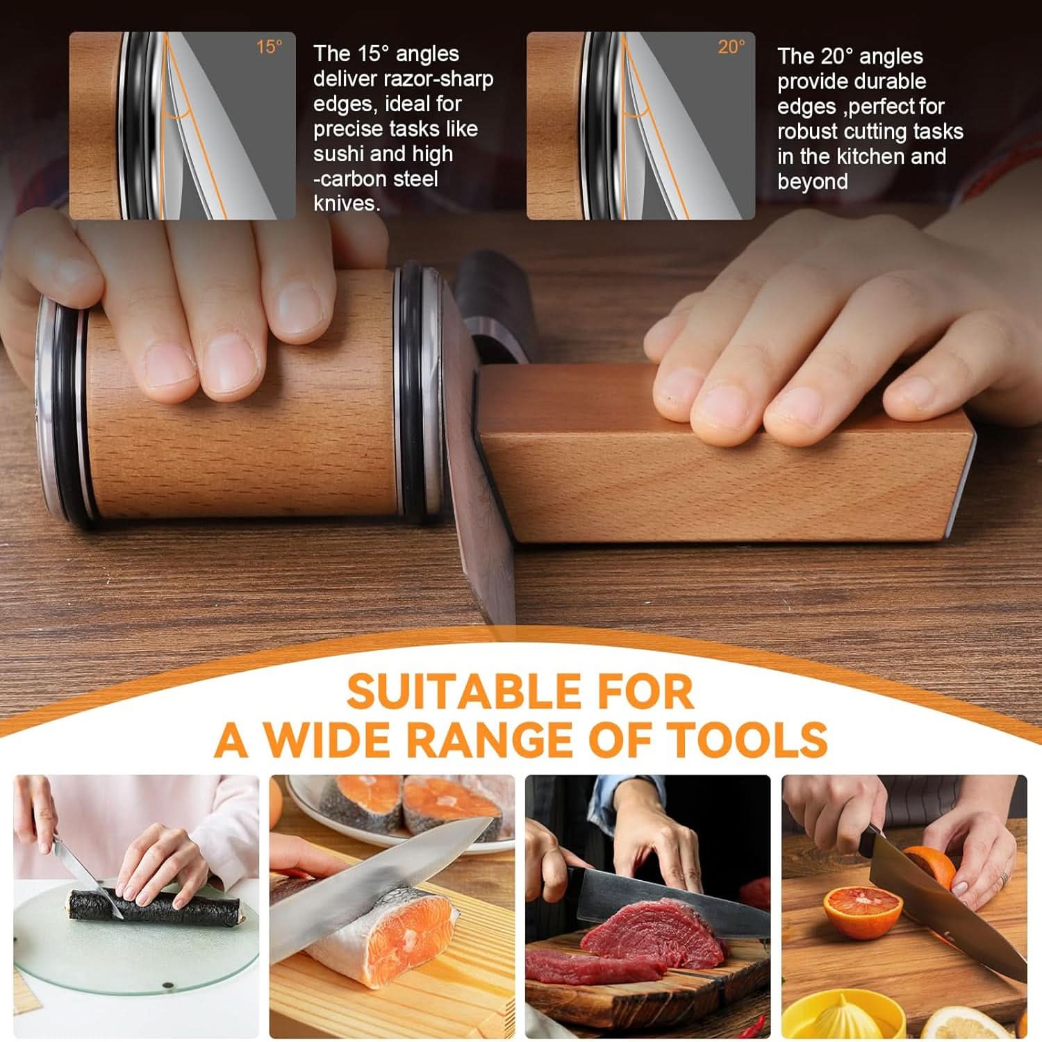 Rolling Knife Sharpener — Diamond Magnetic Guide 5