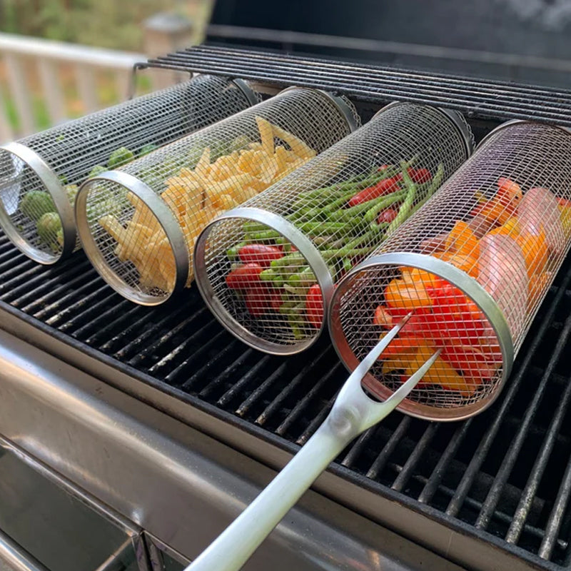 Rotating Grill Basket — Stainless Steel Even Cooking 1
