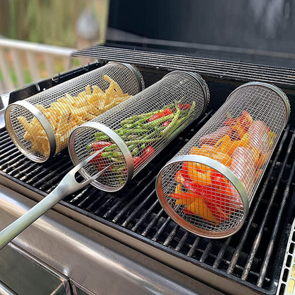 Rotating Grill Basket — Stainless Steel Even Cooking 2