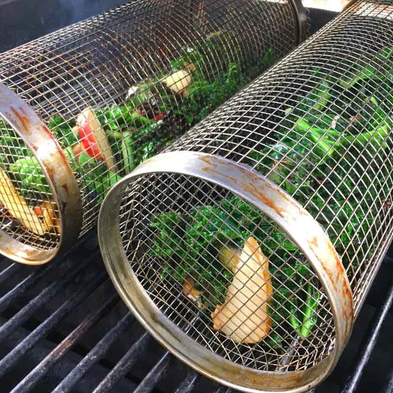 Rotating Grill Basket — Stainless Steel Even Cooking 6