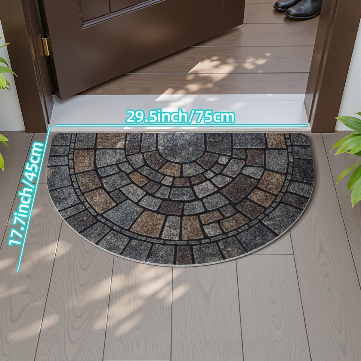 Semicircular Mosaic Doormat — Non-Slip Entrance Mat 1