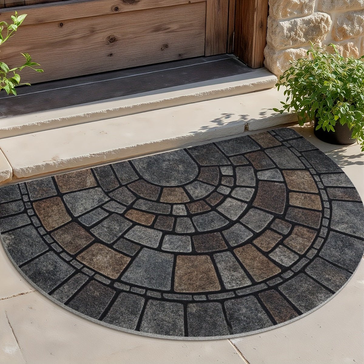 Semicircular Mosaic Doormat — Non-Slip Entrance Mat 4