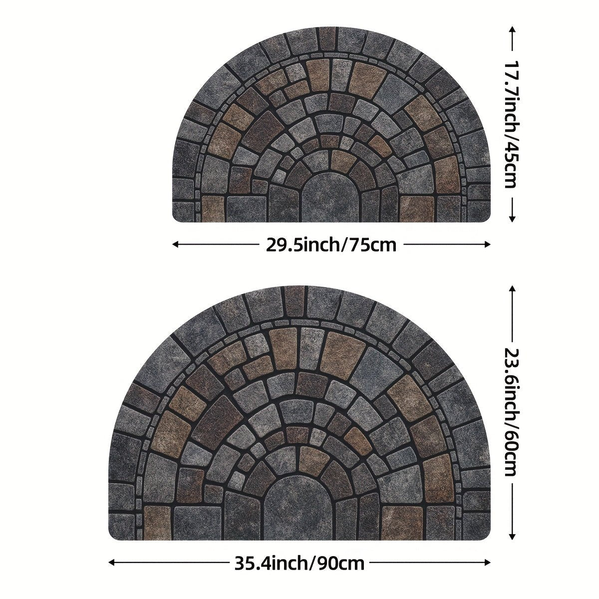 Semicircular Mosaic Doormat — Non-Slip Entrance Mat 5
