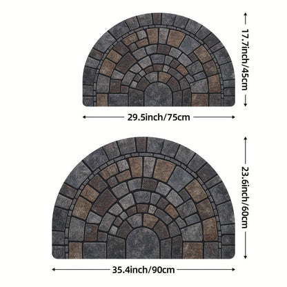 Semicircular Mosaic Doormat — Non-Slip Entrance Mat 5