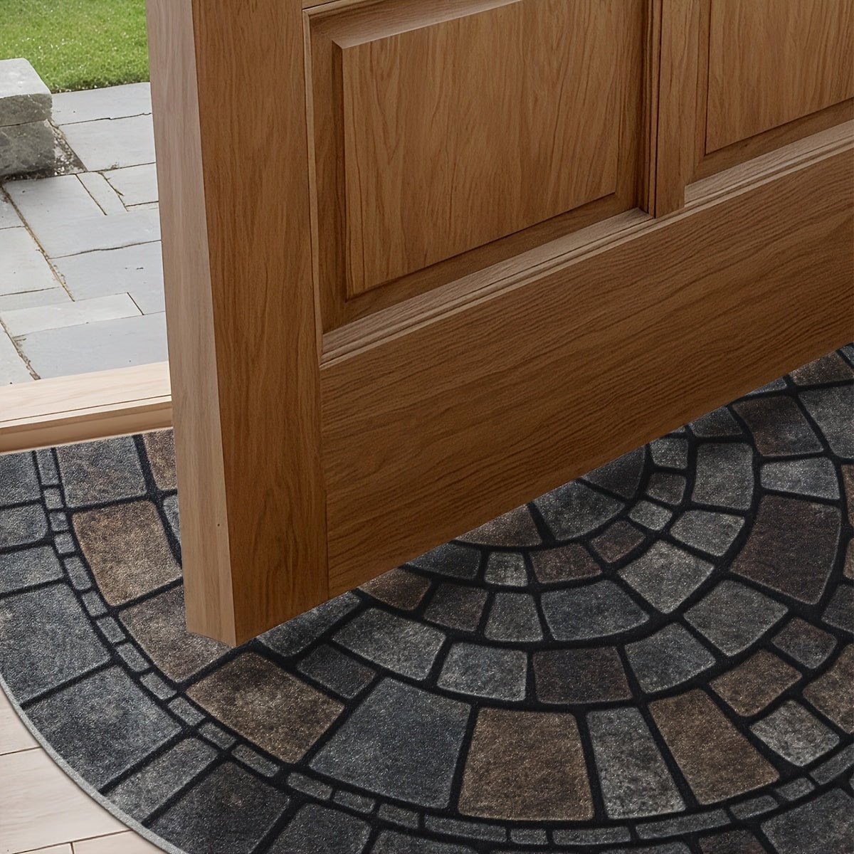 Semicircular Mosaic Doormat — Non-Slip Entrance Mat 8