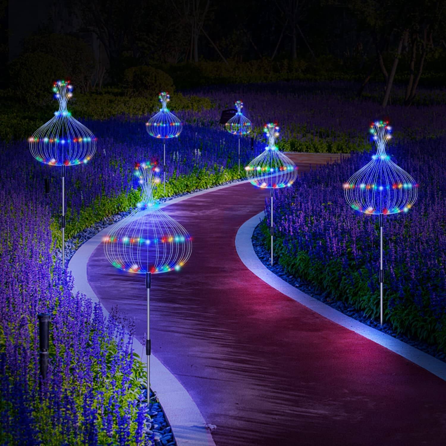 Solar Firework Garden Light — Waterproof 120-LED Display 2