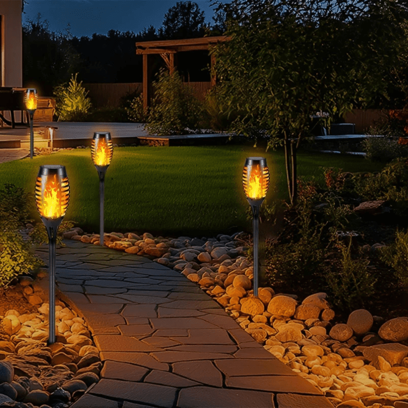 Solar Garden Flame Lights With Flickering Glow 2