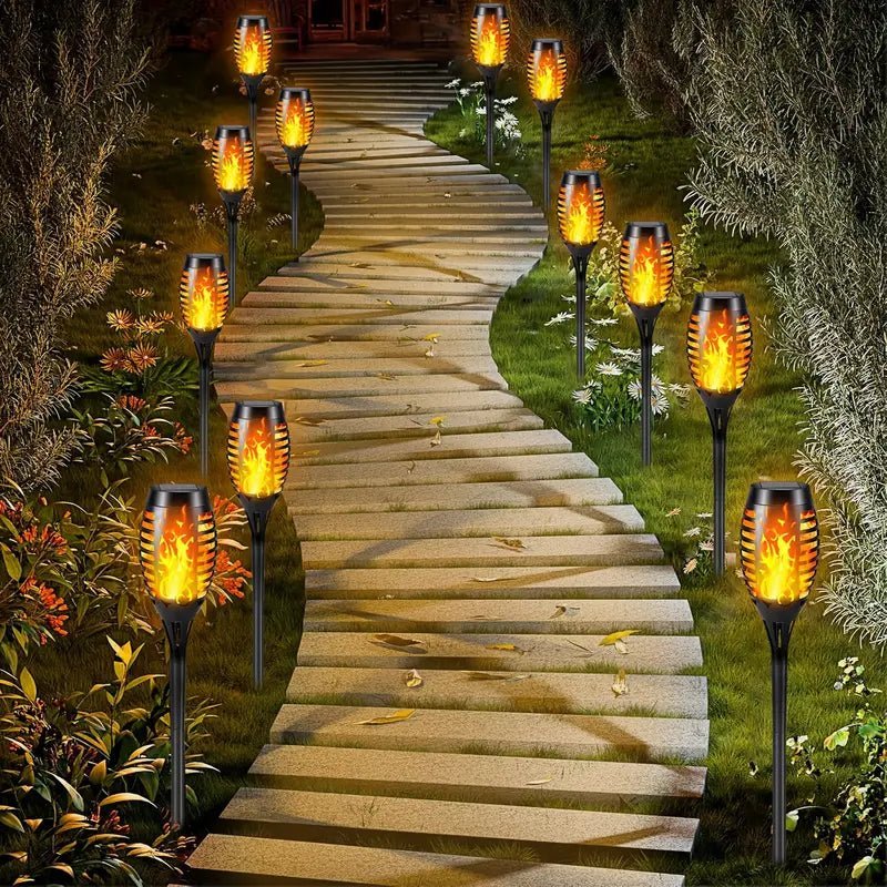 Solar Garden Flame Lights With Flickering Glow 4