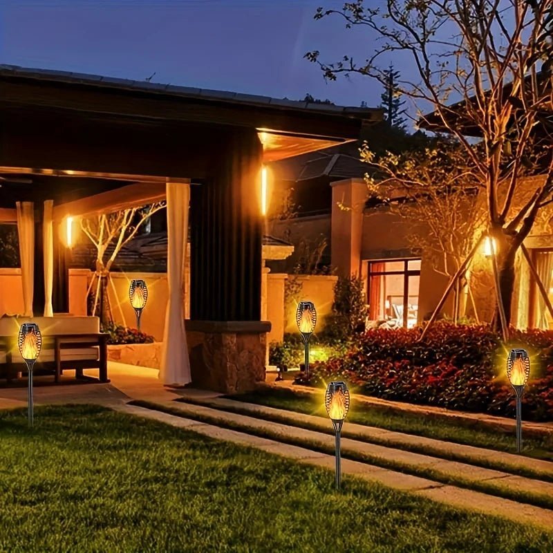Solar Garden Flame Lights With Flickering Glow 7