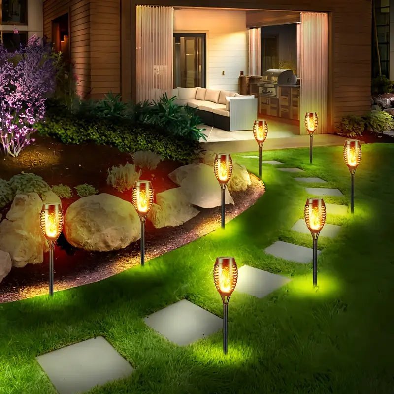Solar Garden Flame Lights With Flickering Glow 8