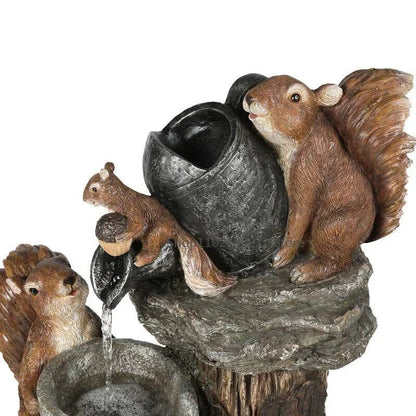 Solar Garden Fountain with Duck and Squirrel 3