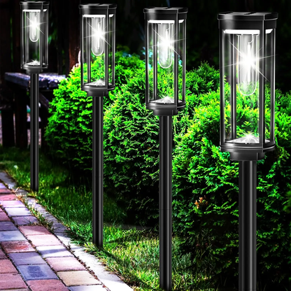 Solar Garden Lanterns — LED Pathway Lights with Glowing Glass 3