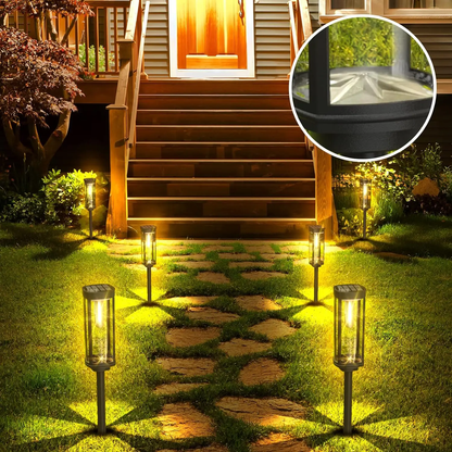 Solar Garden Lanterns — LED Pathway Lights with Glowing Glass 5