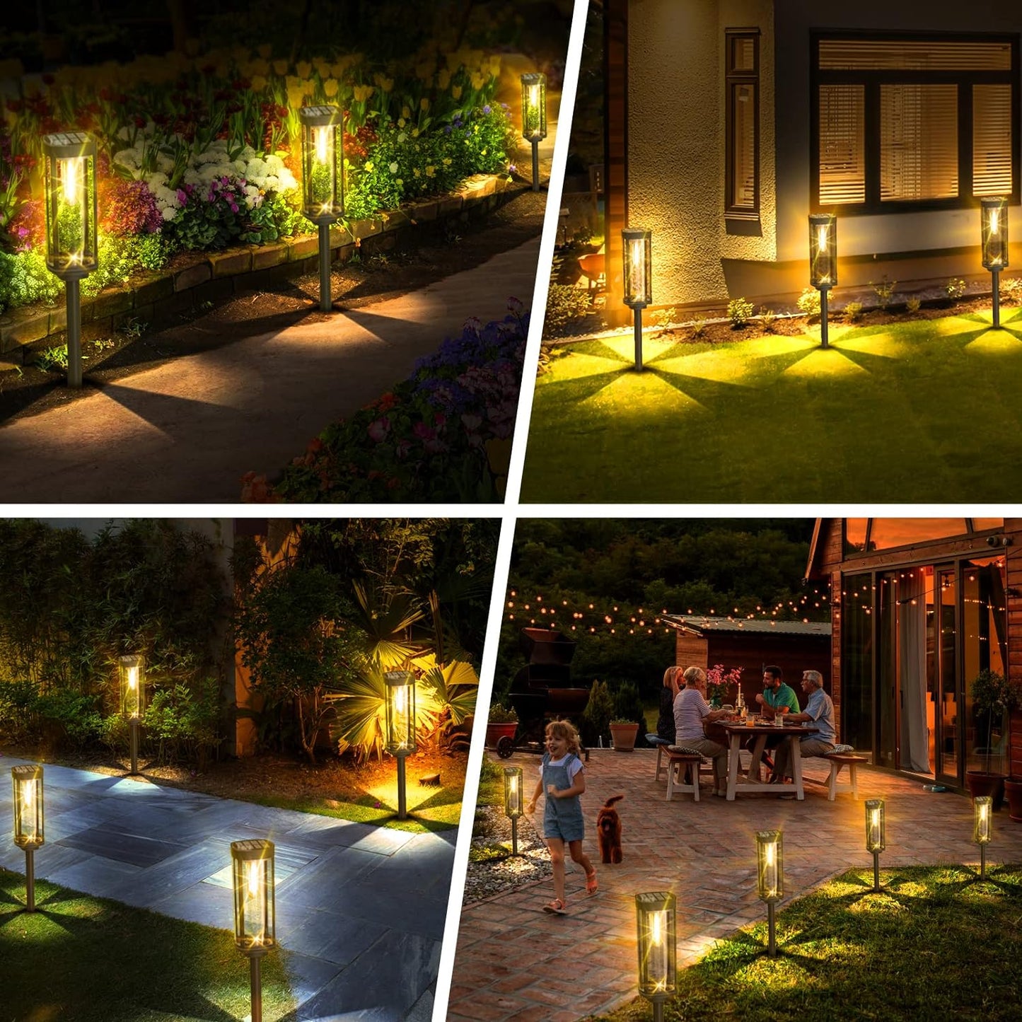 Solar Garden Lanterns — LED Pathway Lights with Glowing Glass 6