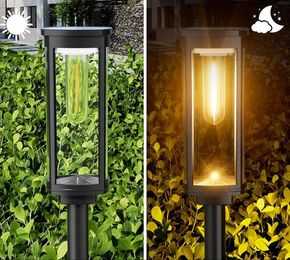 Solar Garden Lanterns — LED Pathway Lights with Glowing Glass 7