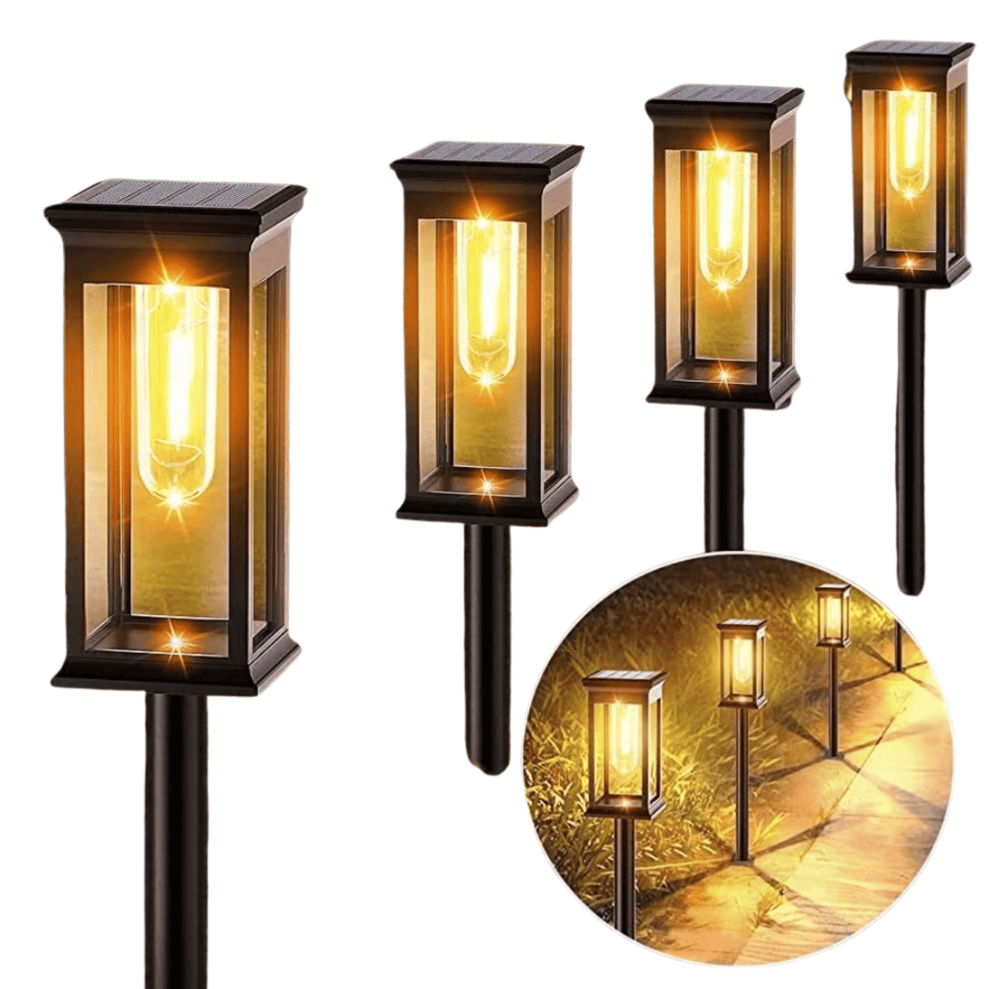 Solar Garden Lights — Warm White LED Outdoor Pathway 3