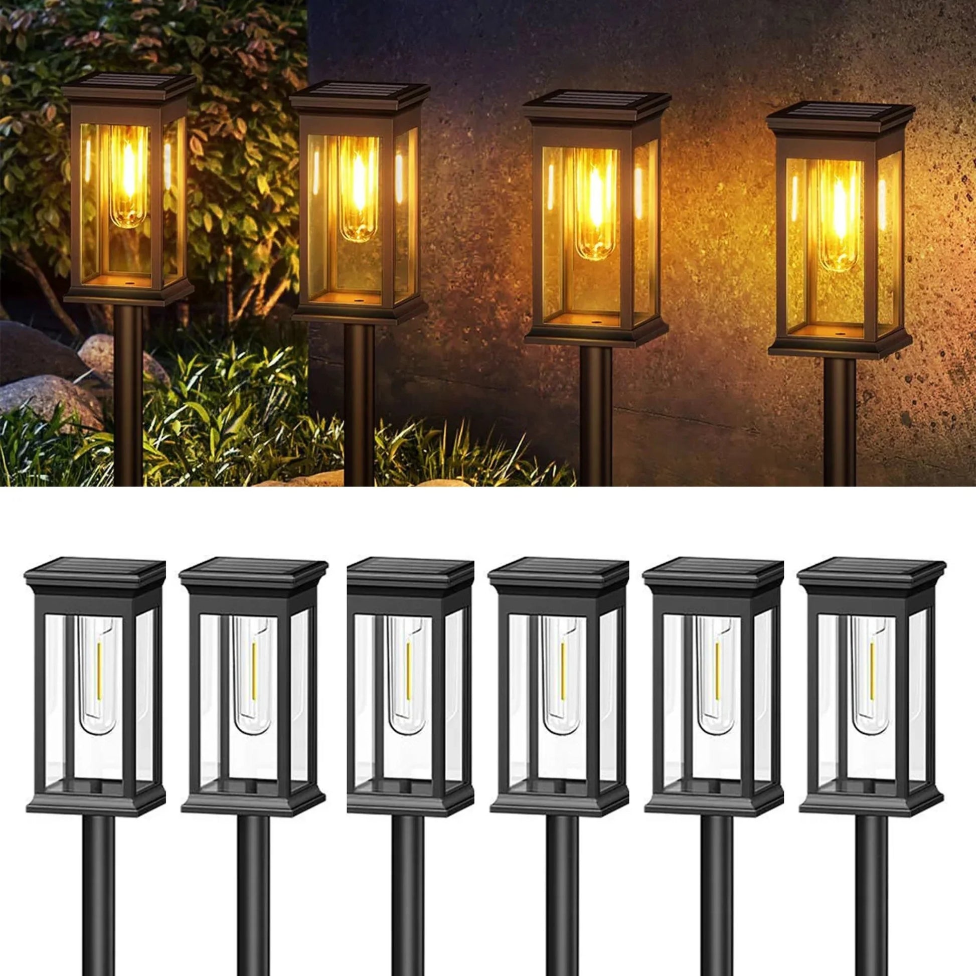 Solar Garden Lights — Warm White LED Outdoor Pathway 6
