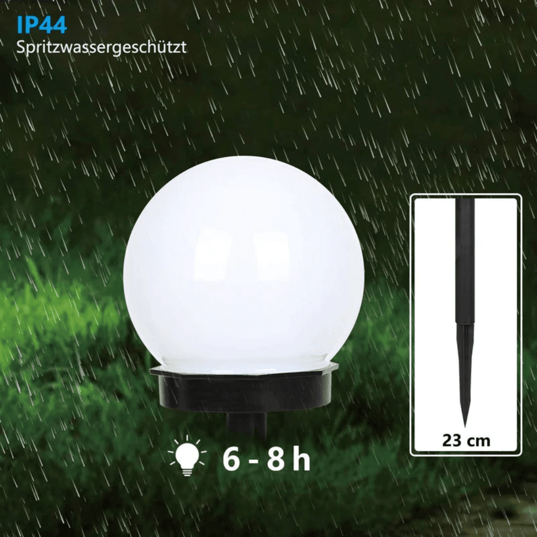 Solar Garden Lights — Waterproof LED Globe Set 2