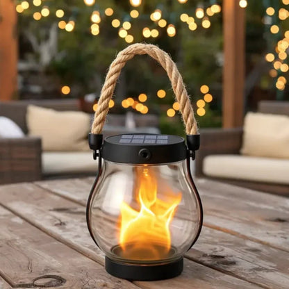 Solar Hanging LED Flame Lantern for Garden and Patio 1