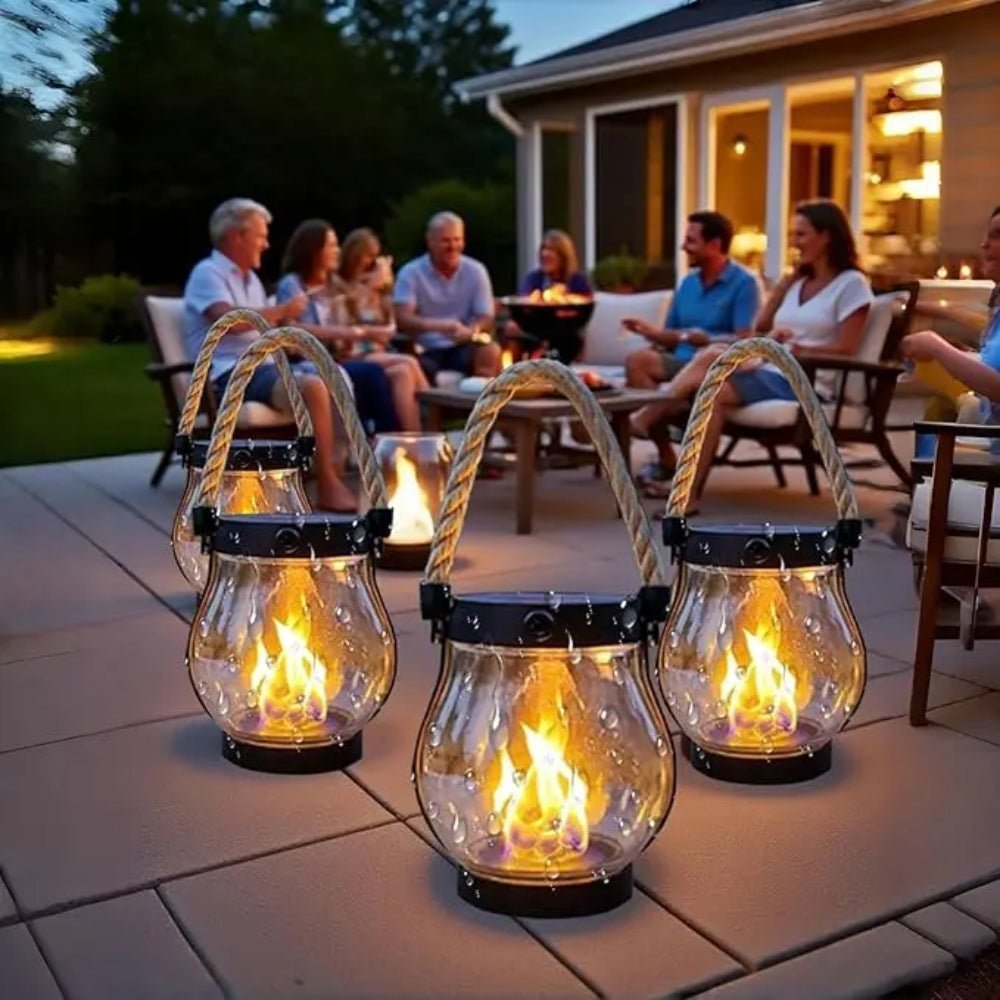 Solar Hanging LED Flame Lantern for Garden and Patio 4