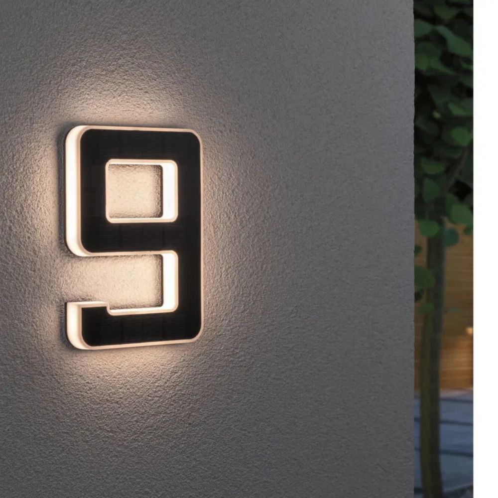 Solar Illuminated House Number With Dusk Sensor 12