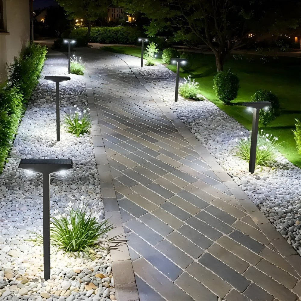 Solar LED Garden Lights Set of 4 — T-Shaped Pathway Lamps 1