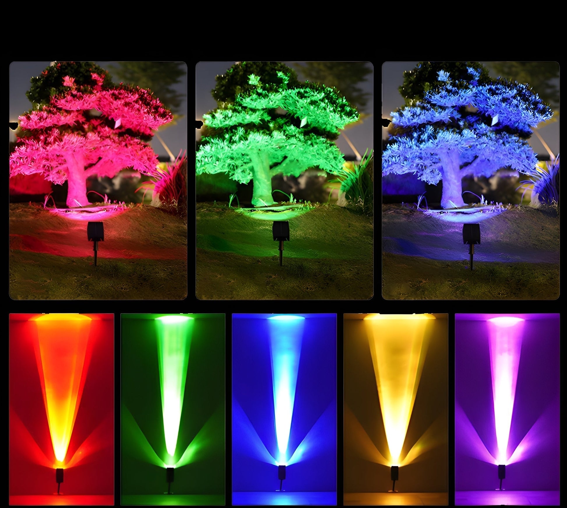 Solar LED Garden Spotlight — Adjustable Head & RGB 2