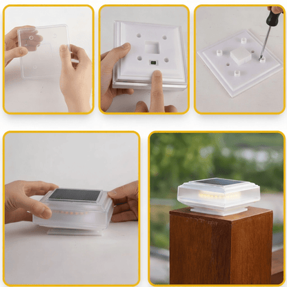 Solar Pillar Lamp — Warm White LED for Garden 6